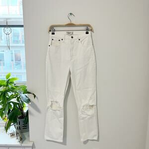 Abercrombie & Fitch White Ankle Straight High Rise Jeans Size 2
